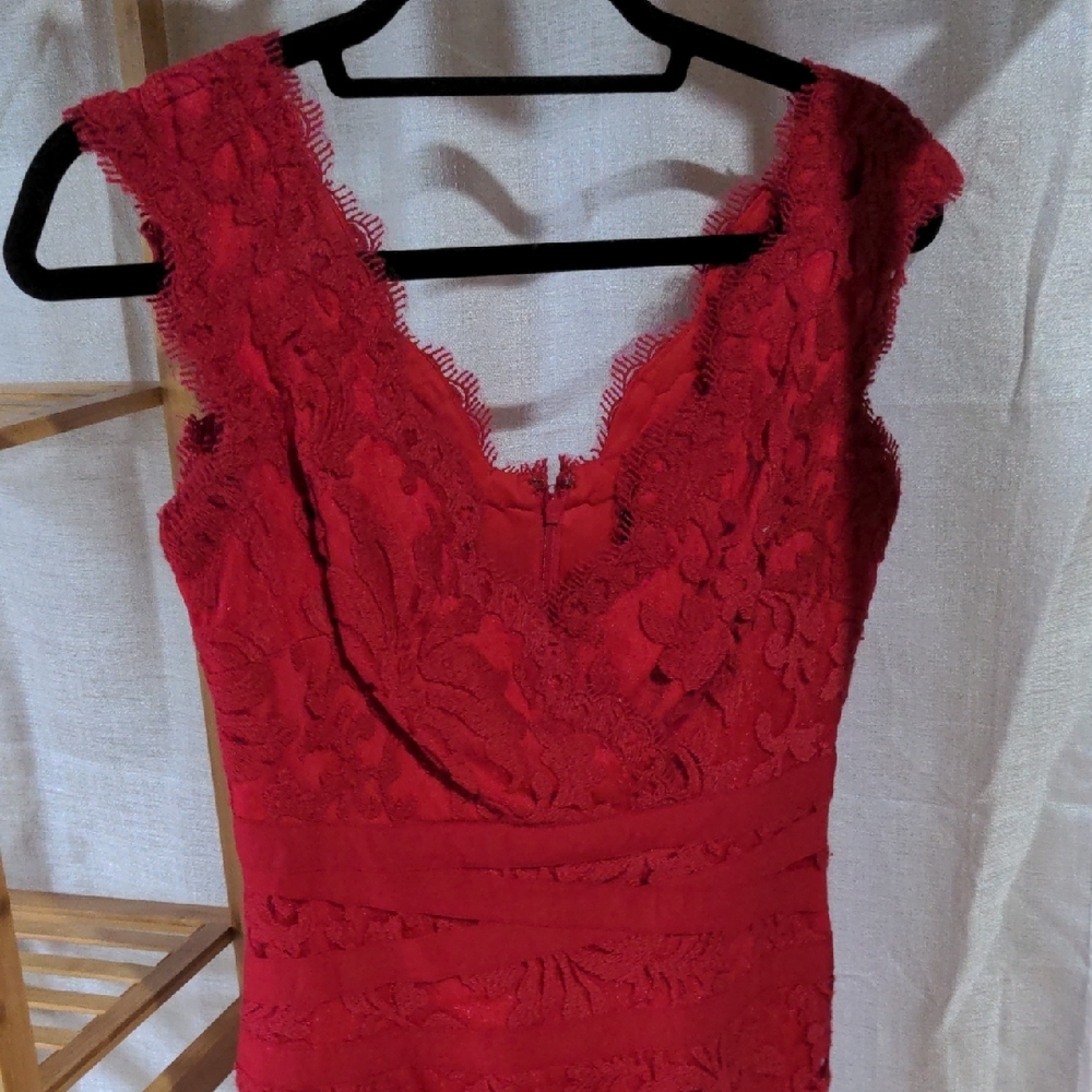 Elegant Red Lace Dress